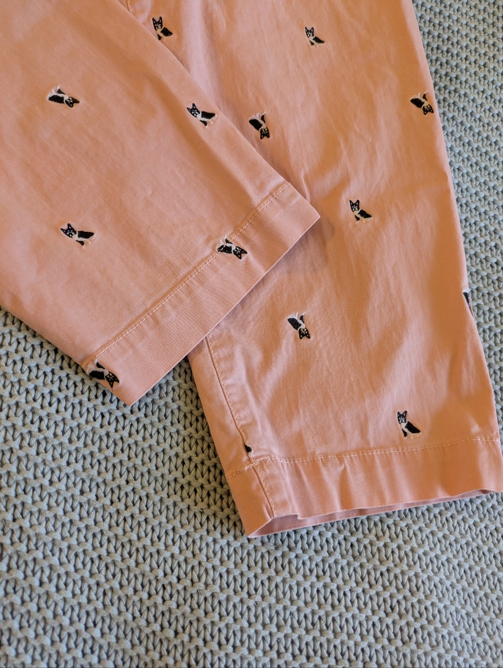Talbots Dog Print Chino's Pink Sz 14 - Picture 4 of 11